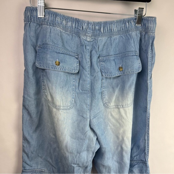 C&C California Light Blue Tencel Cargo Joggers, Elastic Waist, Casual Pants M - Picture 8 of 9